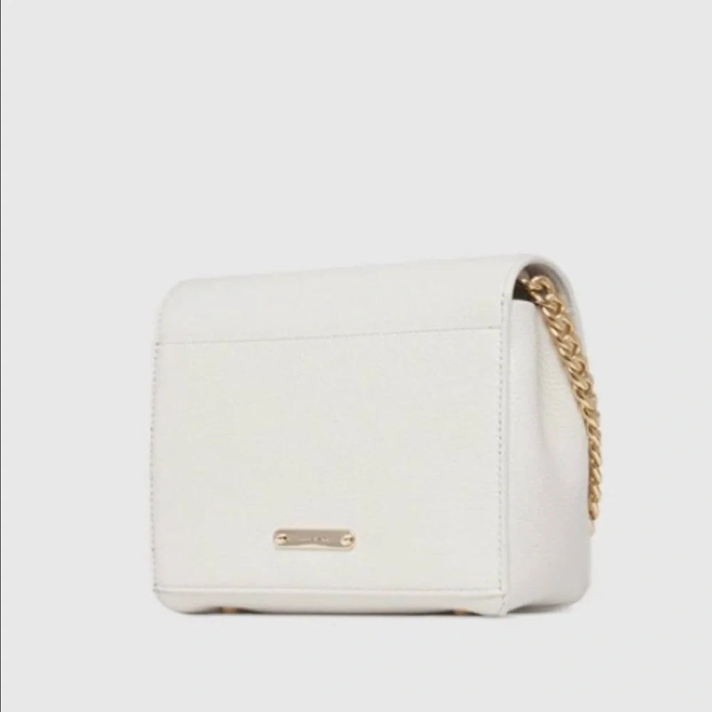Rebecca Minkoff White Leather Mini Crossbody with Gold Hardware